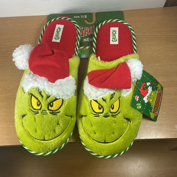 Dr. Seuss The Grinch Slippers Big Boys / Men’s Size 7Y - Picture 1 of 13